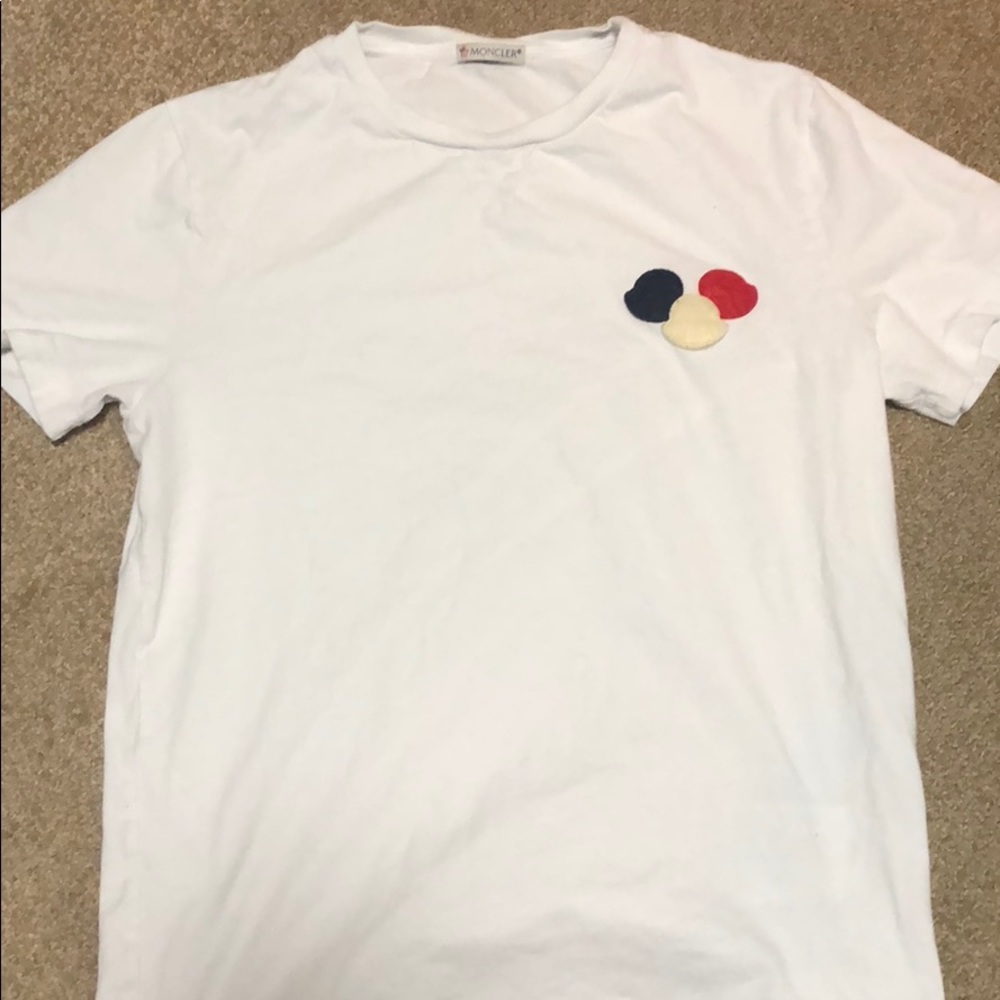 MONCLER White embroidered T-shirt